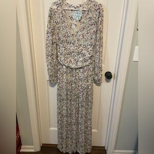 Olivaceous flower arrangements maxi‎ dress multi, Small.NWT
